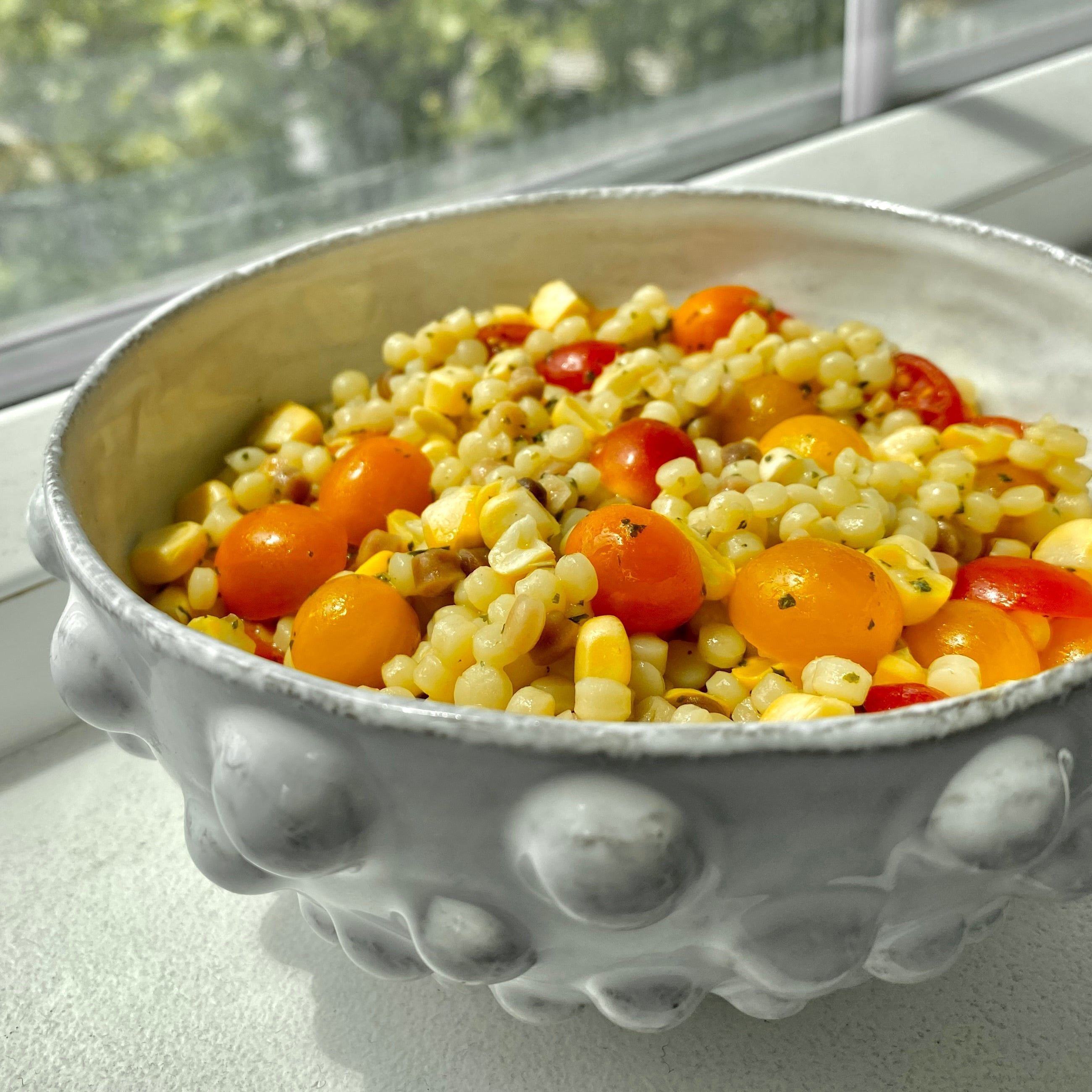 FREGOLA SUMMER SALAD WITH BASIL BUTTER